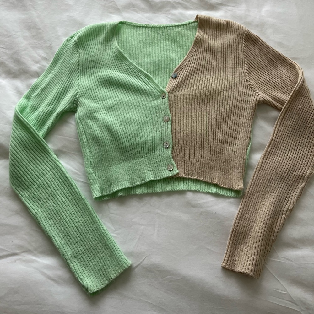 ASOS Color Blocked Two Toned Cardigan Sweater